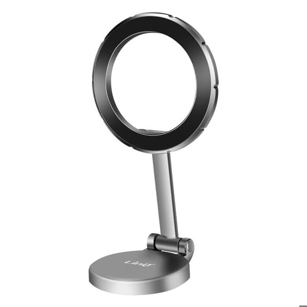 Telefonholder - LinQ - Sølv - Magnetisk - 360° roterende - Elegant design Grå