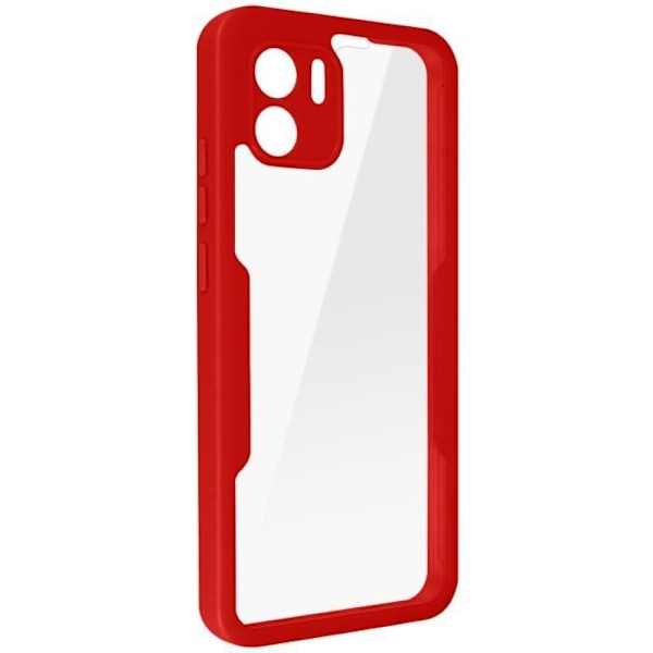 Taske til Redmi A1 og Redmi A2 - AVIZAR - Plexiglas bagside - Polymer foran - Rød kontur Röd