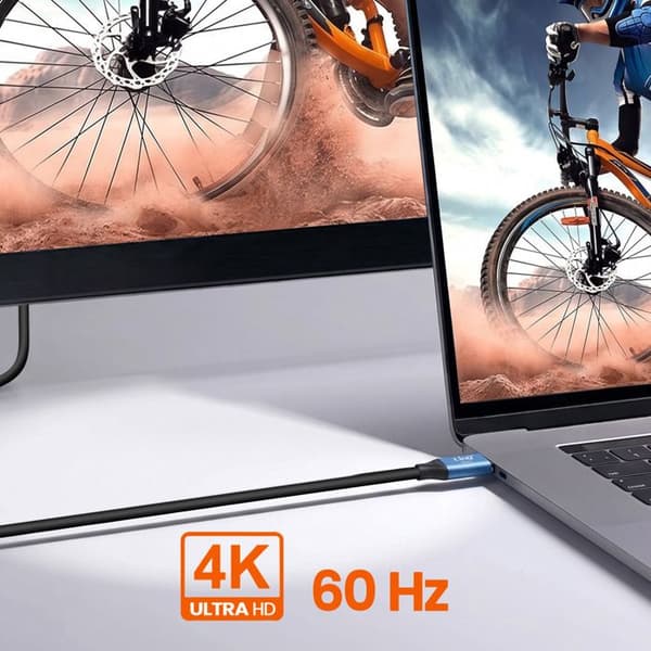 USB-C til HDMI 4K 60Hz 1.8m Skærmadapterkabel LinQ Sort