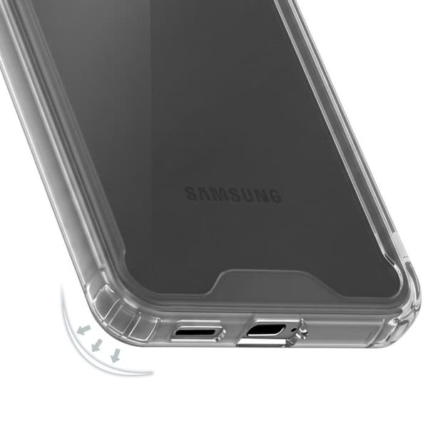 Skyddsfodral för Samsung Galaxy S24 FE, Transparent med Förstärkta Hörn i Två Material Vit