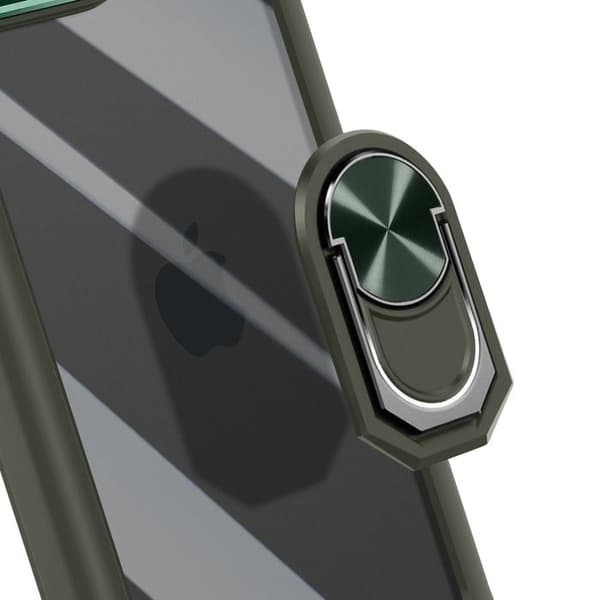 Coque Anneau - iPhone 16e - Grøn - Magnetisk Ring - Stødbeskyttelse - Forstærkede Hjørner Grön