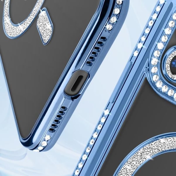 AVIZAR Skyddsfodral för iPhone 11 - Ljusblå Rhinestone Contour - MagSafe-kompatibel Blå