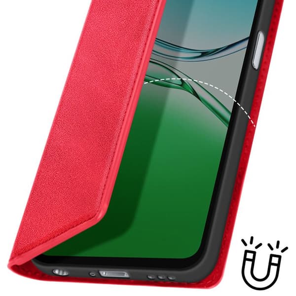 Folio Classic Case för Oppo A5 med Ställfunktion Röd Röd
