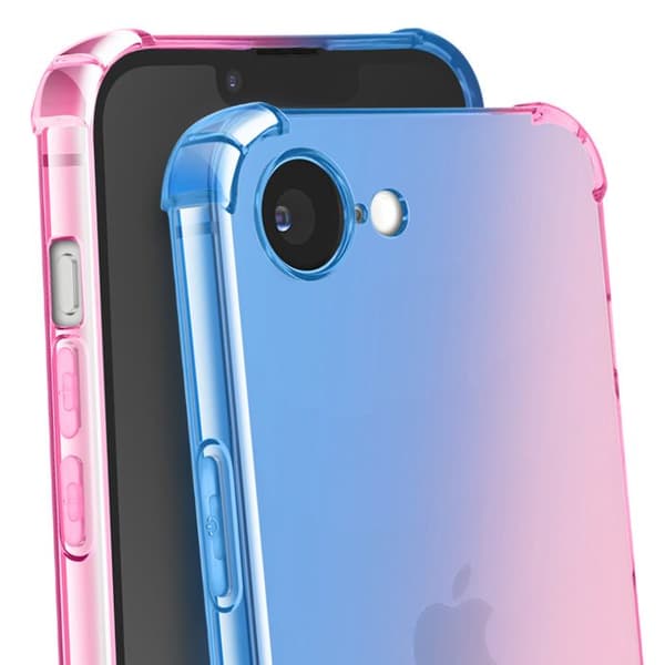 Skyddstranslucent för iPhone 17, Bumper-fodral i silikon med gradient Enkay Blå / Rosa Blå/rosa