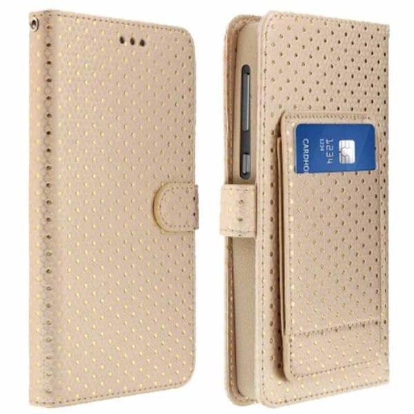 Guld pung etui med gyldne prikker til LG Google Nexus 5X gyllene