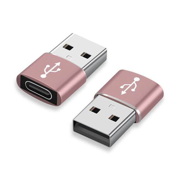 USB-C til USB 3.0 Adapter - AVIZAR - 3-pak - Pink - Plug and Play - Aluminiumlegering