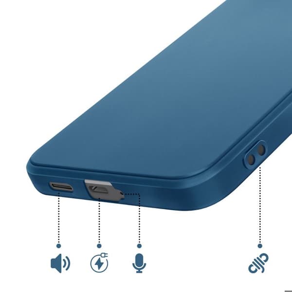 Silicone Soft-Touch-skal för Galaxy A57 med förstärkt blå kant Blå