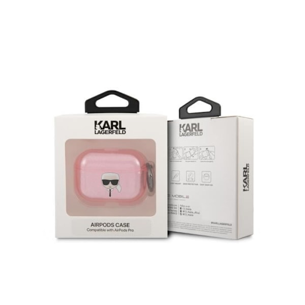 Etui til Airpods Pro Glitter Chic i højkvalitets TPU Karl Lagerfeld Pink Rosa