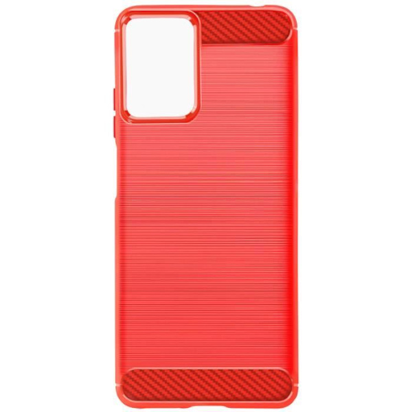 AVIZAR puolijäykkä kotelo Motorola Moto G24:lle ja G04:lle - Punainen - Hiili- ja harjattu efekti Röd