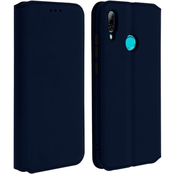 Housse - AVIZAR - Huawei P Smart 2019 / Honor 10 Lite - Øko-læder - Stativ - Kortholder Blå
