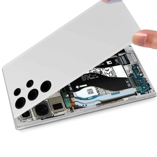 Batteri Cache - SAMSUNG - Galaxy S22 Ultra - Vit - Förenklad installation Vit