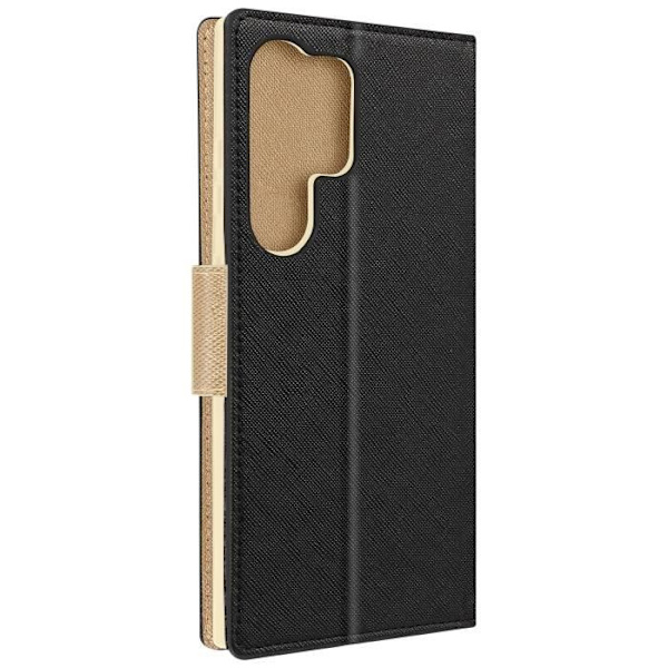 Cover til Samsung Galaxy S24 Ultra Flip Wallet Video Support Sort / Guld Svart