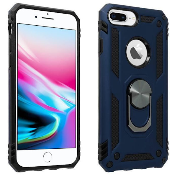 Coque - AVIZAR - iPhone 6/6S/7/8 Plus - Hybrid - Stöd Ring - Mörkblå Midnattsblå