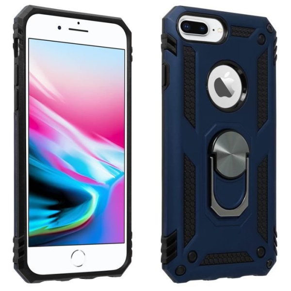 Coque - AVIZAR - iPhone 6/6S/7/8 Plus - Hybride - Ring Support - Blå Nat Midnattsblå