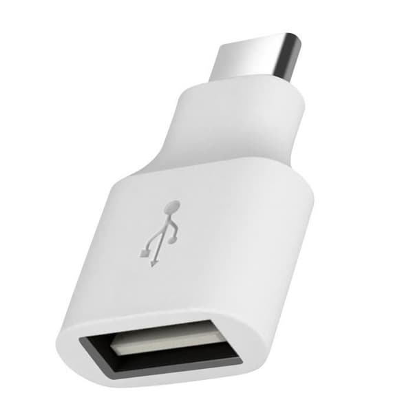Google Original USB OTG hun til USB-C han-adapter, hvid