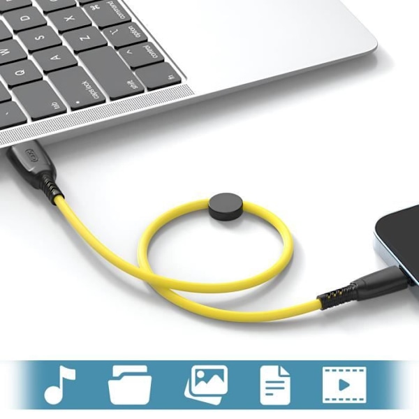USB till Micro USB-kabel 6A Dataöverföring 480Mbps 25cm XO Gul