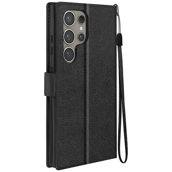 Taske til Samsung S24 Ultra - MAYAXESS - Pungholderfunktion og håndledsrem - Sort Svart