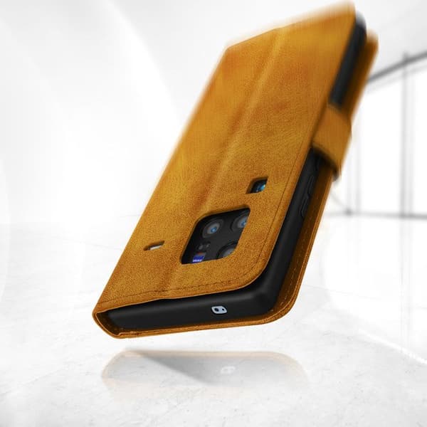 Vivo X80 Pro Wallet Case Video Support Function ruskea brun