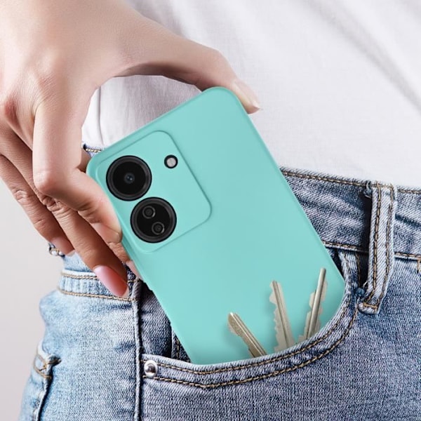 Kotelo Xiaomi Redmi 13C:lle - AVIZAR - Puolijäykkä Pehmeä kosketus Matte Turkoosi - Sininen - Synteettinen - Mixed Blå