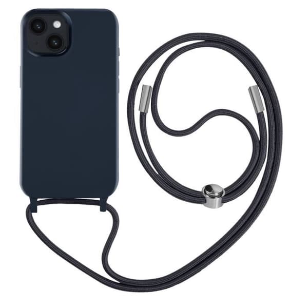 Coque iPhone 14 Plus - Noname - Semi-rigid - Justerbart nylon snor 80cm - Blå - Unisex Blå