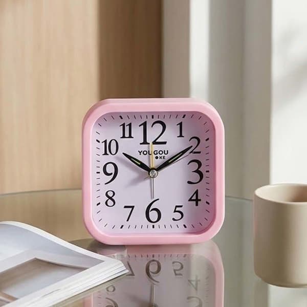 Analogisk Vækkeur til Værelse med Alarmfunktion og Rosa Belysning Ros