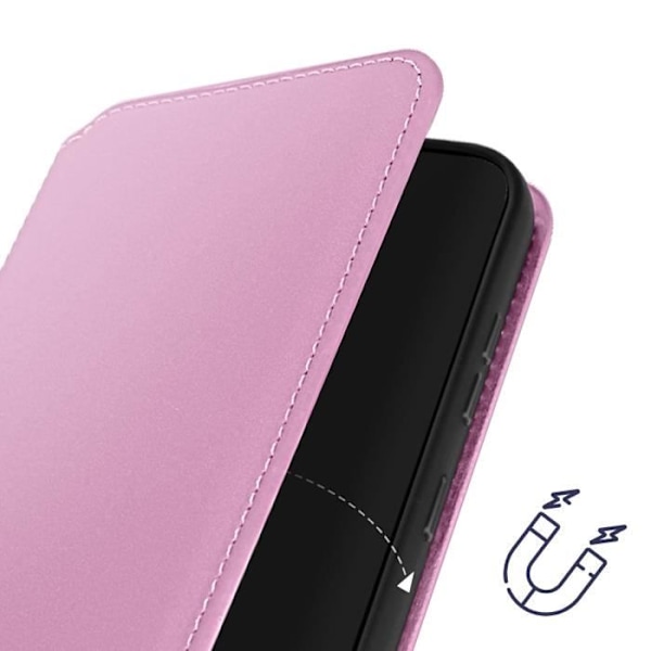 Fodral till Samsung Galaxy S24 - AVIZAR - Dubbelficka Flip Stand Funktion - Pulverrosa Rosa