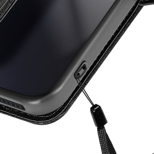Redmi Note 15 Pro Plus -kotelo, jossa on korttipidike ja videotuki, musta Svart