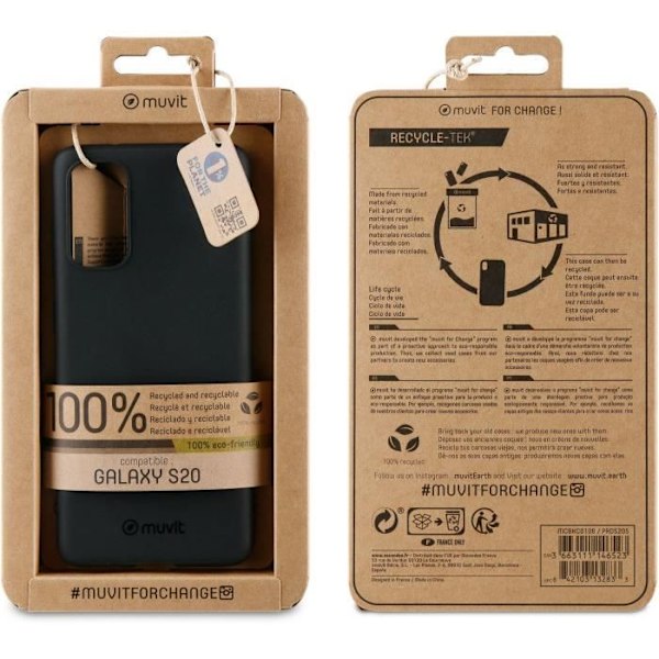 MUVIT FOR CHANGE Svart Recycletek-fodral: Samsung Galaxy S20 / 5G