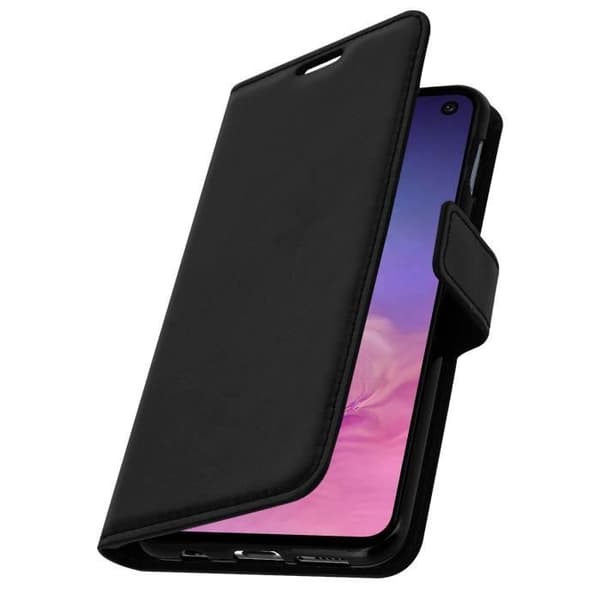 Hus til Samsung Galaxy S10e - Øko-læder - Pung - Video Støtte - Sort - Magnetisk Svart