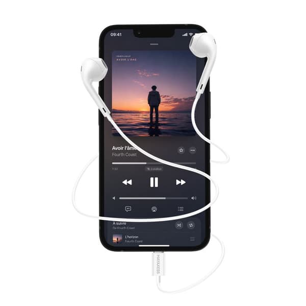 Trådade hörlurar för iPhone 16e USB-C med inbyggd mikrofon Mayaxess Vit Vit