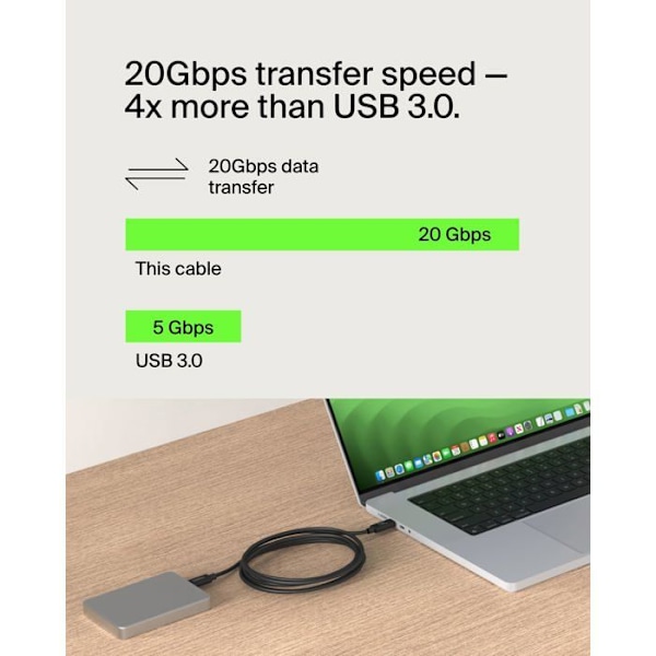 BELKIN USB4-kaapeli 240W 20Gbps