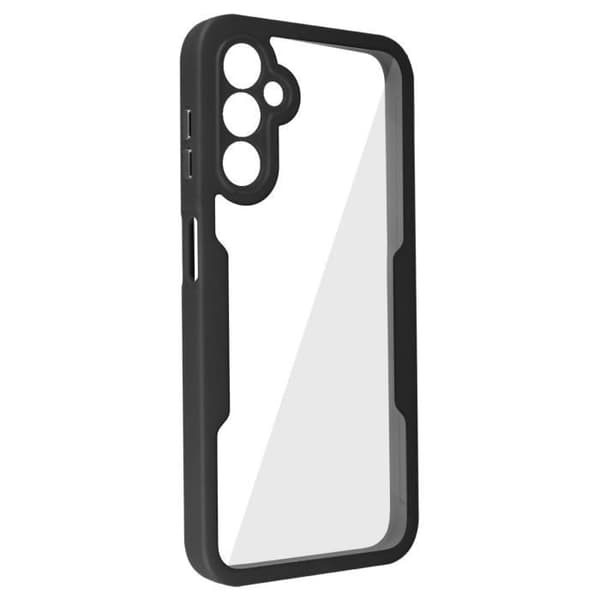 Heldækkende cover - Samsung Galaxy A14 - Sort - Forstærkede hjørner - Robust plexiglas Svart