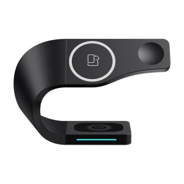 Latausasema - ILMOITA - MagSafe 3 in 1 - Langaton lataus iPhonelle - Apple Watch - Lataus AirPods Svart