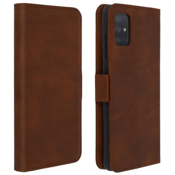 Samsung Galaxy A51:n kotelo - AVIZAR - Folio-kuori - Korttipidike - Tukitoiminto - Ruskea kastanj