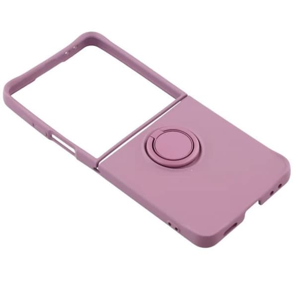 Soft-Touch Cover til Galaxy Z Flip8 med Støtte Ring og Håndledsrem Lilla Violett