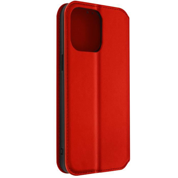 Folioskal - AVIZAR - iPhone 14 Pro - Fullständigt skydd - Stativfunktion - Korthållare Röd