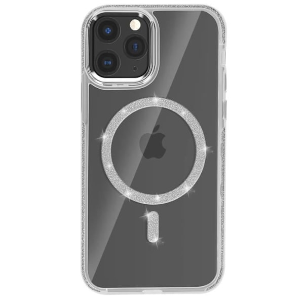 Coque MagSafe för iPhone 11 Pro Silikon Glittrande Silver Grå