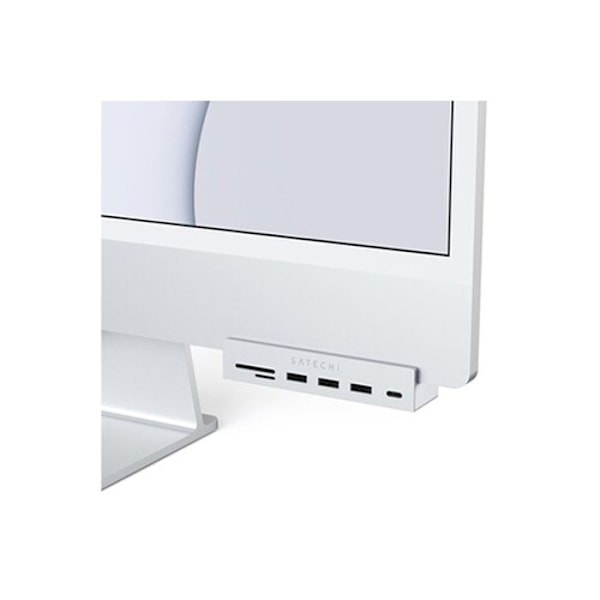 USB Hub - Satechi - ST-UCICHS - 6 Porttia - Kiinnitys iMac 24'' - Alumiini Hopea
