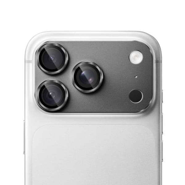 Skyddskamera för iPhone 18 Pro Max i Härdat Glas med Mörkgrå Titanram