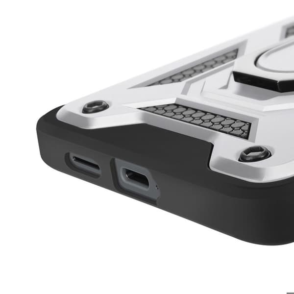 Coque för Samsung S25 Edge Ringstöd med Kameraskydd Mayaxess Silver Grå