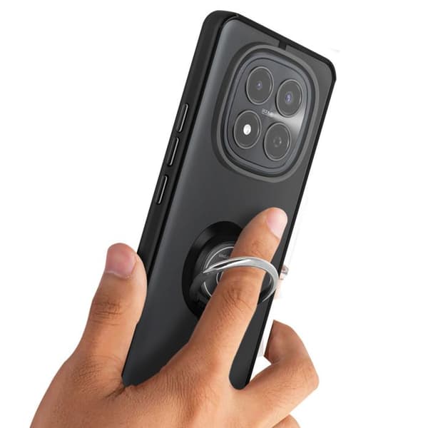 Cover til Redmi Note 15 Pro 4G med magnetisk ring, mat sort finish Svart