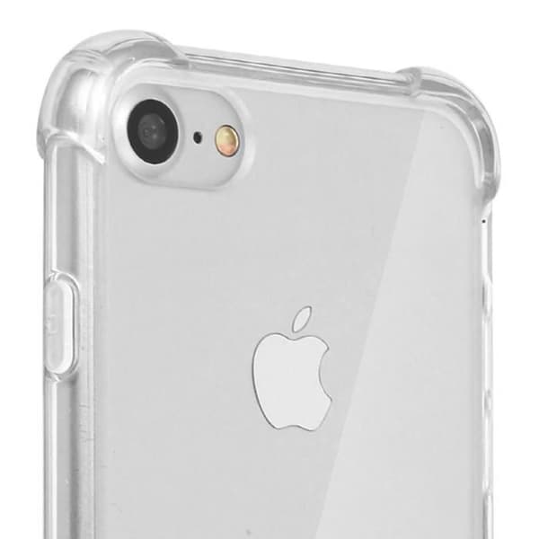 Gennemsigtig Forstærket Blød Cover iPhone 7 og iPhone 8 - AVIZAR - Stødabsorbent Beskyttelse - Silikone - Hvid Transparent