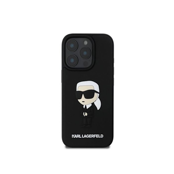 Karl Lagerfeld 3D Kuminen Ikonik Suojakuori iPhone 16 Pro 6.3" Musta - KLHCP16L3DRKINK