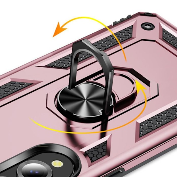 Coque til Samsung Galaxy S25 Edge Hybrid Ring Magnetic Støtte Rosé Champagne Rosa