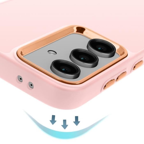 Coque - AVIZAR - Samsung Galaxy S24 FE - Silikon - Metallisk - Ljusrosa Rosa