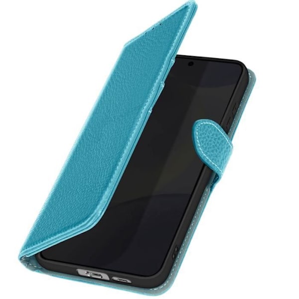 Läderfodral till Samsung Galaxy S24 FE Anti-RFID plånboksställ ljusblått Blå