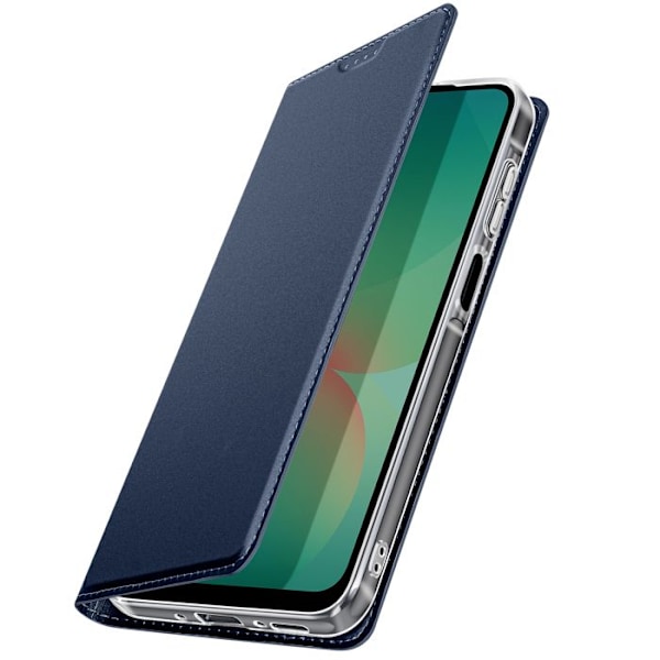 Étui för Samsung Galaxy A26 Satiné Effekt Korthållare Video Stöd Dux Ducis Mörkblå Blå