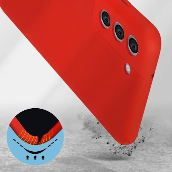 Suojakuori - Samsung - Galaxy S21 FE - Puolijäykkä silikoni - Pehmeä kosketusviimeistely - Punainen Röd