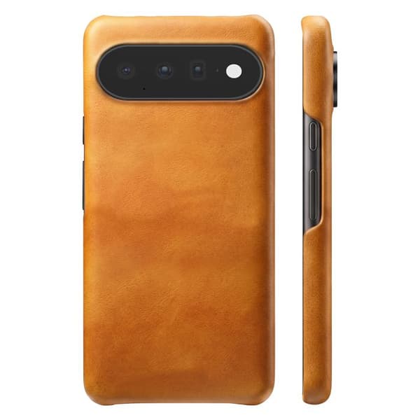 Cover til Google Pixel 11 Pro Hård Læder Effekt med Hævede Kanter Lys Brun brun