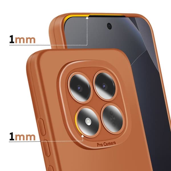 Siliconfodral för Redmi Note 15 Pro Plus med förstärkt kamerablock i brunt brun